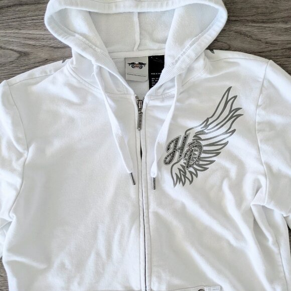 Harley Davidson Full Zip Rhinestone Hoodie - Women's Large - L - Picture 3 of 4